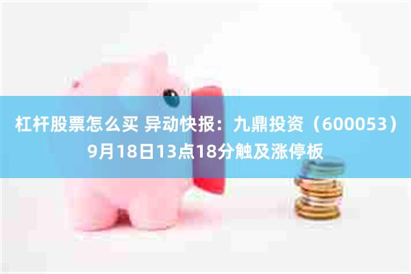 杠杆股票怎么买 异动快报：九鼎投资（600053）9月18日13点18分触及涨停板